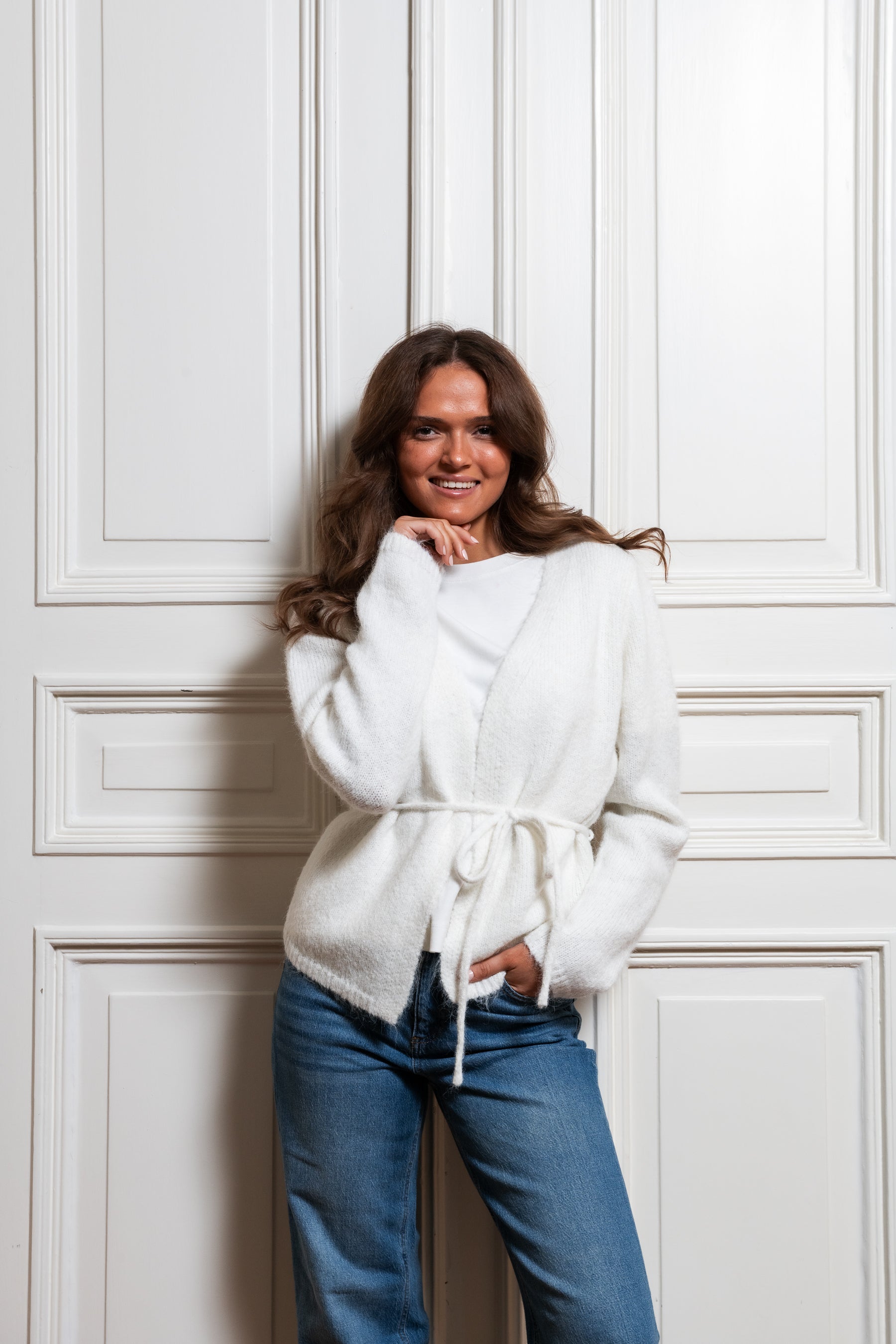 VMSORRENTO Knit Cardigan - Snow White